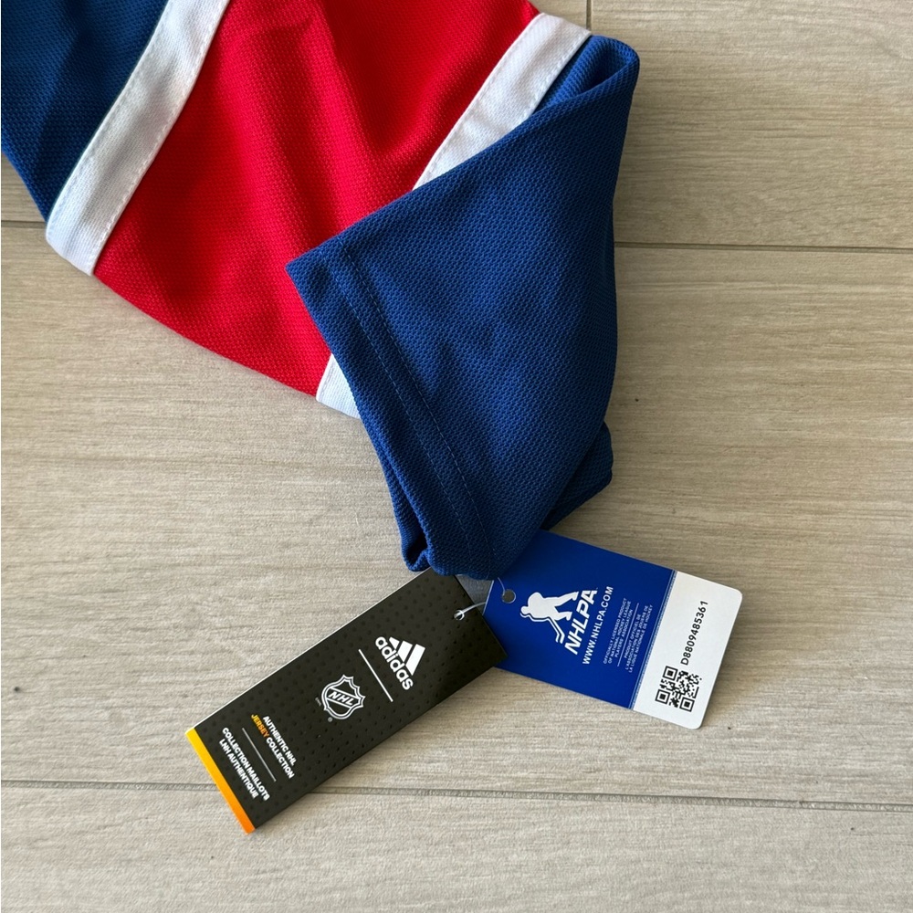 NWT Adidas Rangers Blue and Red Hockey Jersey-52 - Picture 6 of 9